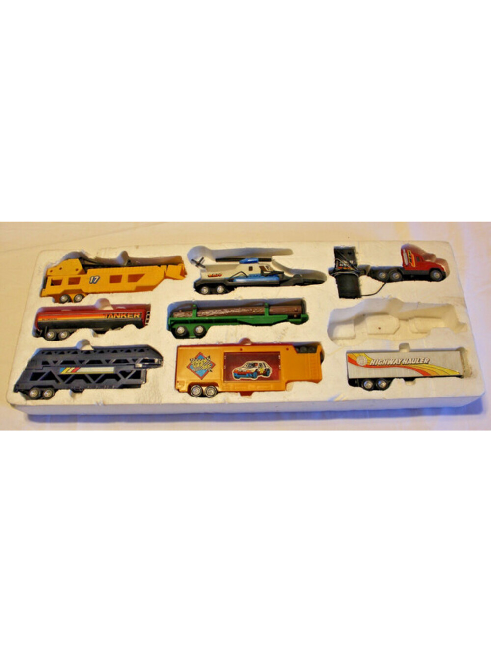 Vintage Kao Shek Remote Control Truck Semi Trailer Set Parts Crane Helicopter